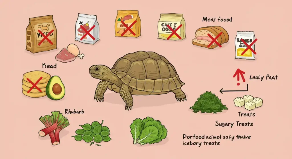 What do Russian Tortoises Eat - avoid food