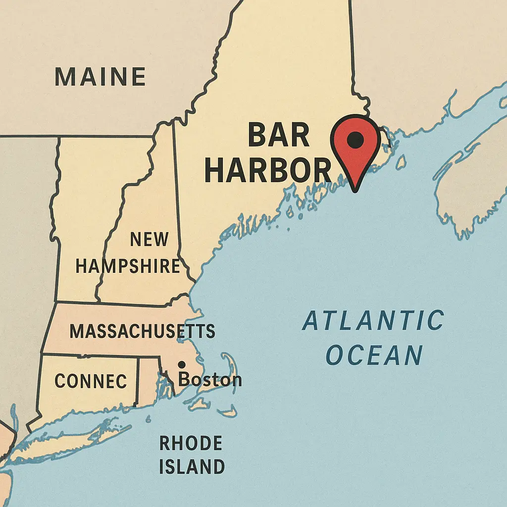 Bar Harbor Pin on Northeastern Map - image